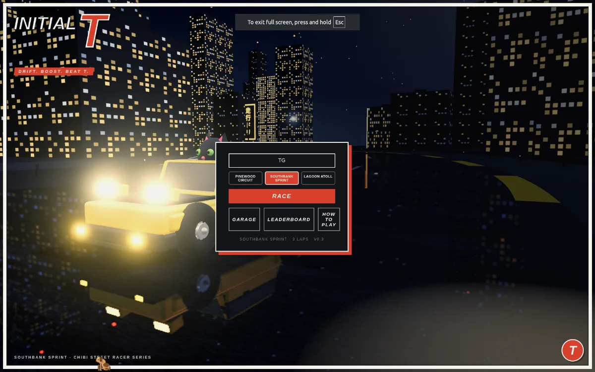 Screenshot of the Kart Racer browser game